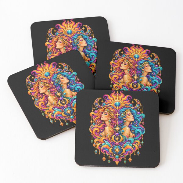 Item preview, Cosmic Twin Flame – Psychedelic Gemini Zodiac designed and sold by RockitBaby.