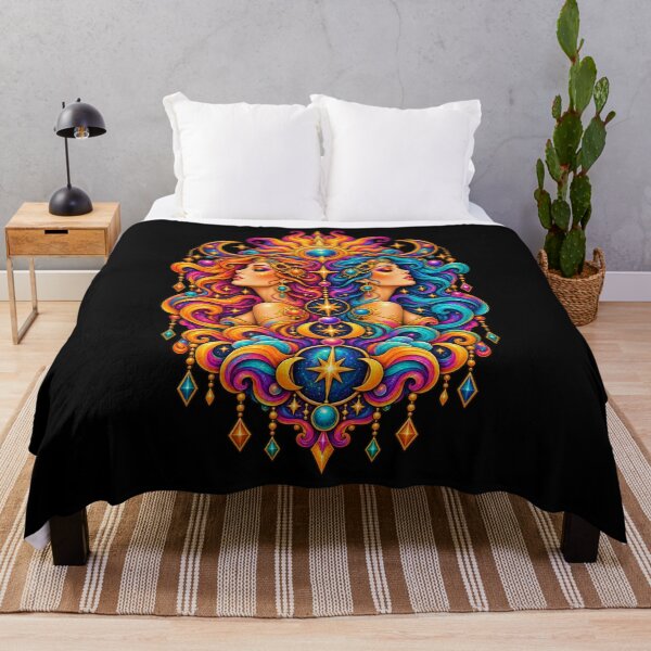 Item preview, Cosmic Twin Flame – Psychedelic Gemini Zodiac designed and sold by RockitBaby.