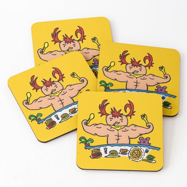 Item preview, Muscular Fantasy Creature Ready To Eat Food Feast Cartoon Art designed and sold by helenturnera.
