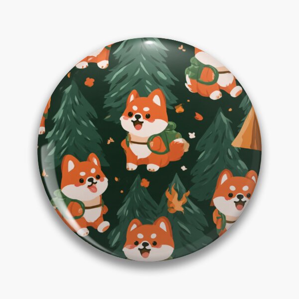 Item preview, Shiba Inu Camping Dog Forest Adventure Kawaii designed and sold by NicolasGlowArt.