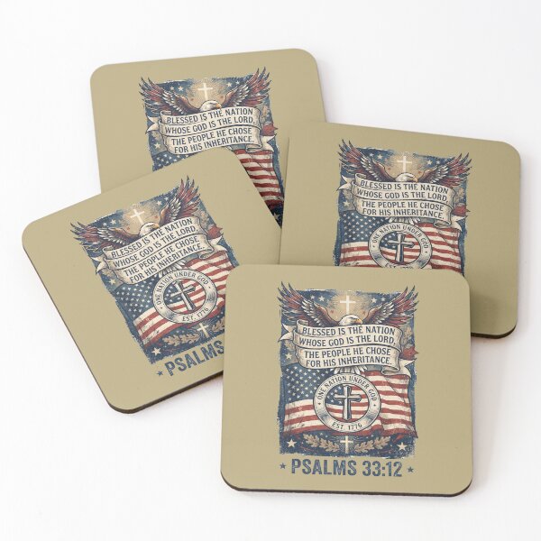 Item preview, Blessed Is The Nation Psalms 33:12 American Eagle Patriotic Christian Design designed and sold by FrozenFits.