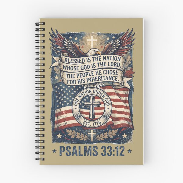 Item preview, Blessed Is The Nation Psalms 33:12 American Eagle Patriotic Christian Design designed and sold by FrozenFits.