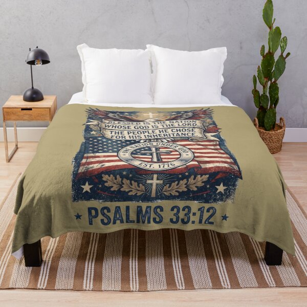 Item preview, Blessed Is The Nation Psalms 33:12 American Eagle Patriotic Christian Design designed and sold by FrozenFits.