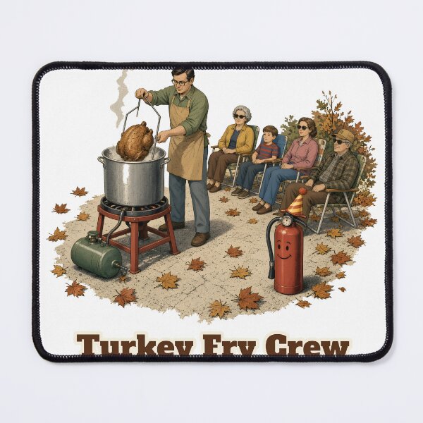 Item preview, Turkey Fry Crew Retro Thanksgiving Backyard Turkey Frying designed and sold by Freckled-Monkey.