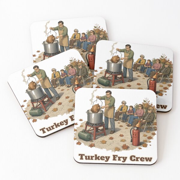 Item preview, Turkey Fry Crew Retro Thanksgiving Backyard Turkey Frying designed and sold by Freckled-Monkey.