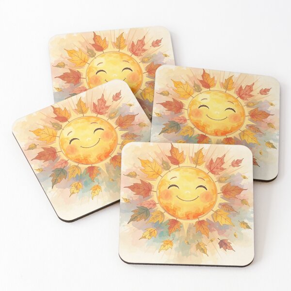 Item preview,  Cute Autumn Sun with Maple Leaves designed and sold by Lightworker11.