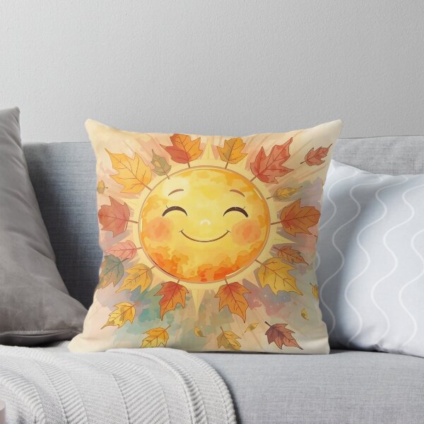 Item preview,  Cute Autumn Sun with Maple Leaves designed and sold by Lightworker11.