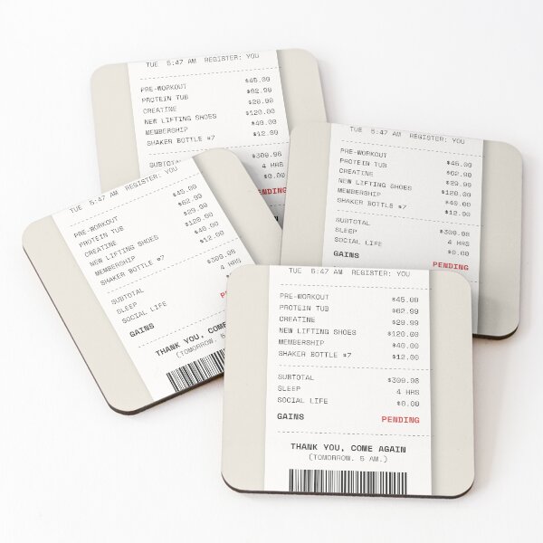 Item preview, Gym Receipt Gains Pending Funny Workout designed and sold by LoudWallz.