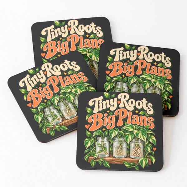 Item preview, Tiny Roots Big Plans – Retro Plant Propagation Art designed and sold by  SViDVAn Studio.