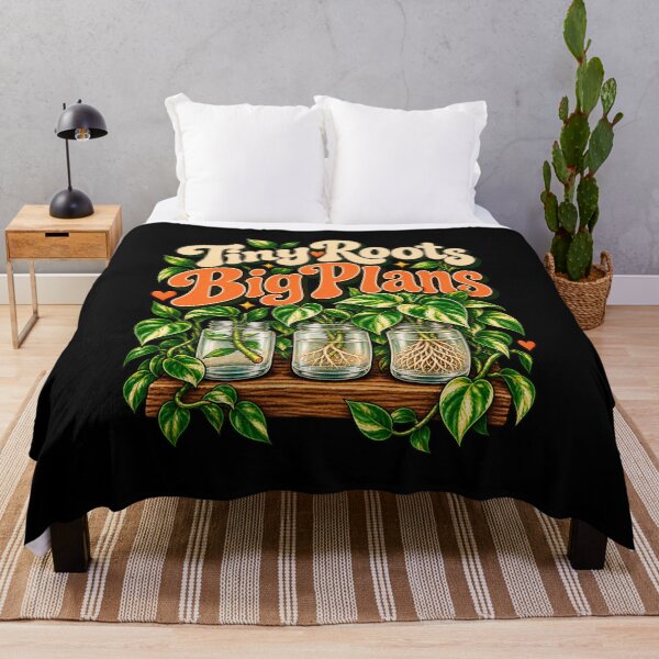 Item preview, Tiny Roots Big Plans – Retro Plant Propagation Art designed and sold by SViDVAn Studio.