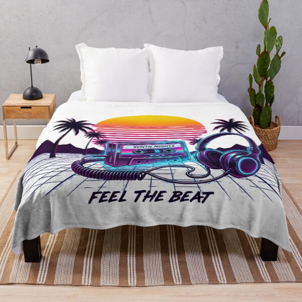 Item preview, Feel The Beat | Retro 80s Cassette & Headphones Synthwave designed and sold by scarben.