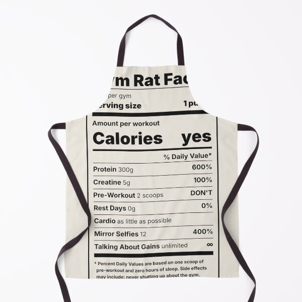 Item preview, Gym Rat Facts Funny Nutrition Label designed and sold by LoudWallz.