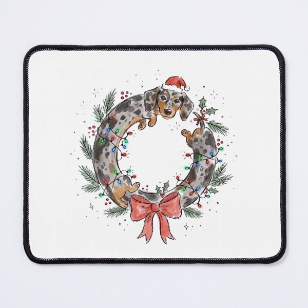 Item preview, Dapple dachshund, Dachshund Christmas Wreath! designed and sold by khuship.