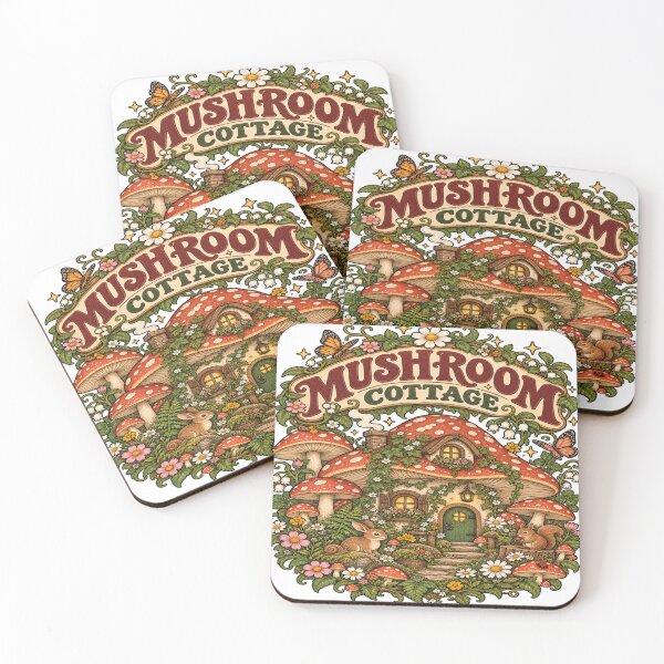 Item preview, Mushroom Cottage Enchanted Forest Cottagecore Art designed and sold by EssentialsWear.