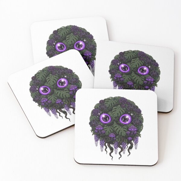 Item preview, Nocturnal Bloom - Purple Flower Planet With Glowing Eyes designed and sold by PrettyCrypt.