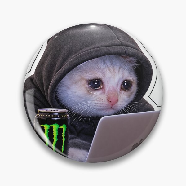 Item preview, Sad Hoodie Kitten at Laptop designed and sold by DeutscheIronMan.
