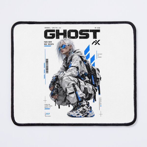 Item preview, GHOST Cyberpunk Girl – Blue Techwear Futuristic Rebel designed and sold by Onviton.