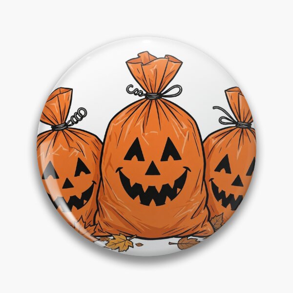 Item preview, Classic Pumpkin Leaf Bags – 90s Halloween Lawn Decoration Trio designed and sold by CozyCornerDesigns.