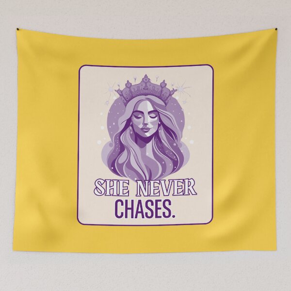 Item preview, She Never Chases | Queen Energy Quote Art designed and sold by Magic Love Art Print.