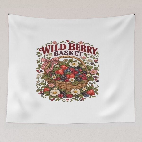Item preview, Wild Berry Basket Vintage Cottagecore Fruit and Floral Art designed and sold by EssentialsWear.