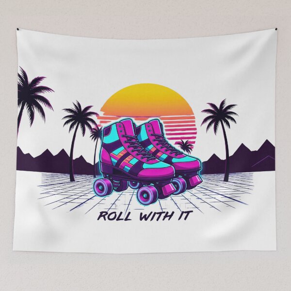 Item preview, Roll With It | Retro 80s Roller Skates Synthwave designed and sold by scarben.