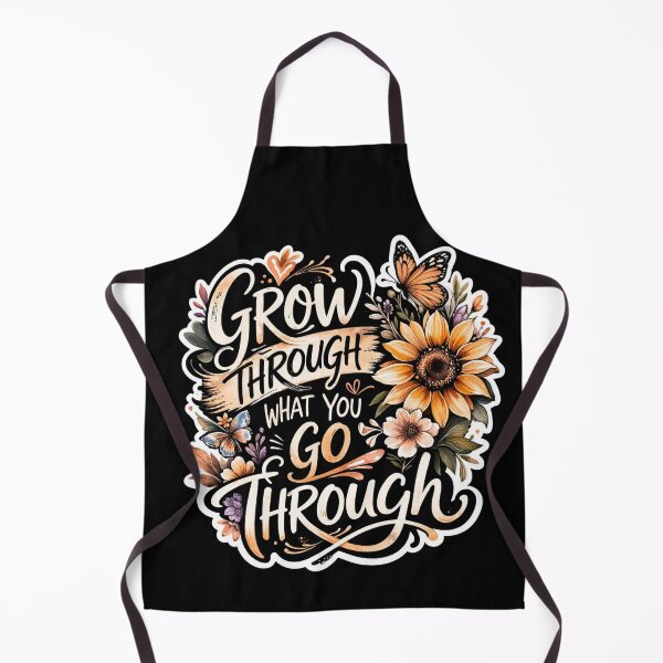 Item preview, Grow Through What You Go Through - Sunflower & Butterfly Floral Quote Sticker designed and sold by Nicolae-SCROCIOB-Shop.