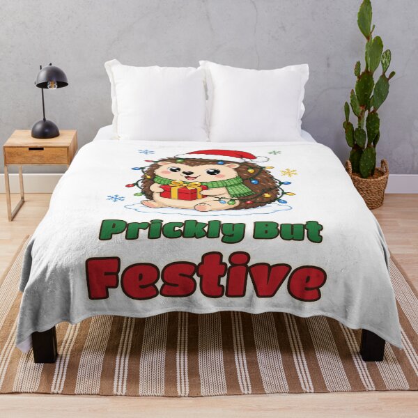 Item preview, Prickly But Festive Cute Hedgehog Christmas Lights and Santa Hat designed and sold by Bornprints.