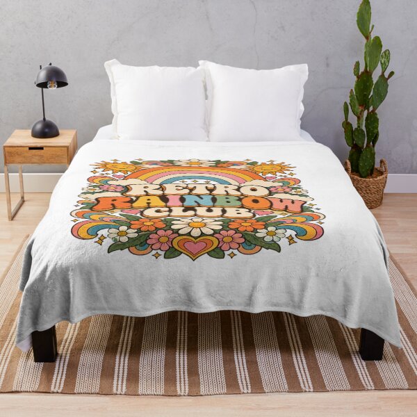 Item preview, Retro Rainbow Club Vintage Rainbow Flower Power Art designed and sold by EssentialsWear.