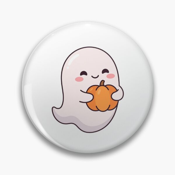 Item preview, Cute Kawaii Spooky Ghost Holding a Pumpkin Illustration designed and sold by ajamzbox.