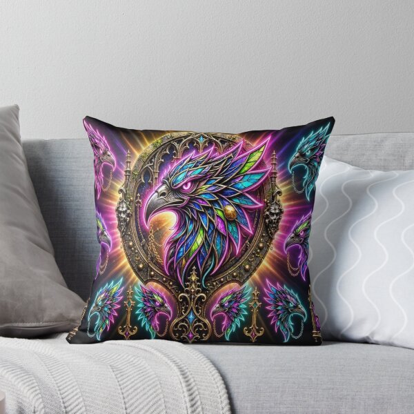 Item preview, Cyber Gothic Eagle Portal Neon Crest designed and sold by Breezes-of-Ida.