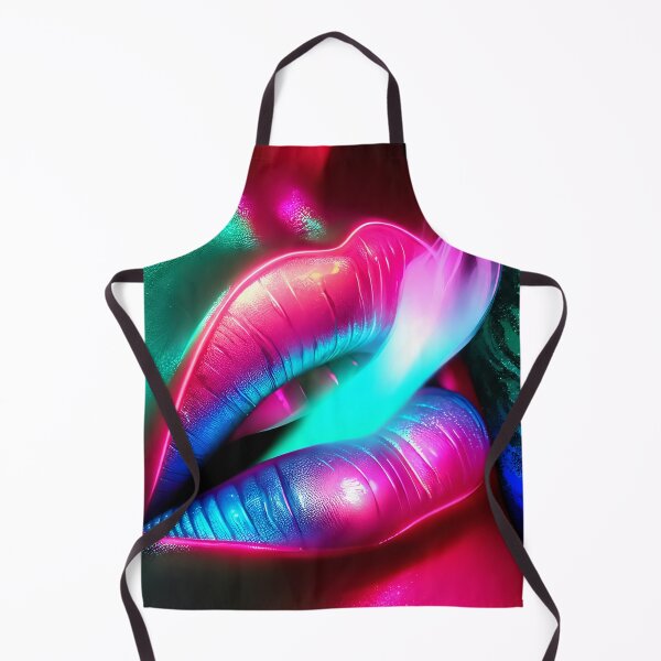 Item preview, Neon Lips and Colourful Smoke – Cyberpunk Pink and Blue Pop Art designed and sold by GarnerSupplyCo.