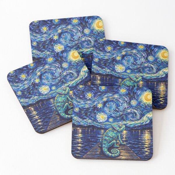 Item preview, Funny Chameleon Starry Night Painting Bridge Star Boys Girls Kids designed and sold by FurryHavenPH.