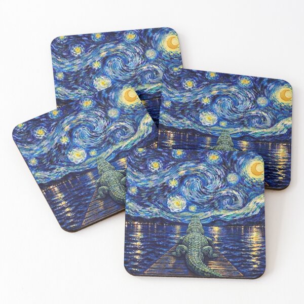 Item preview, Funny Crocodile Starry Night Painting Bridge Star Boys Girls Kids designed and sold by FurryHavenPH.