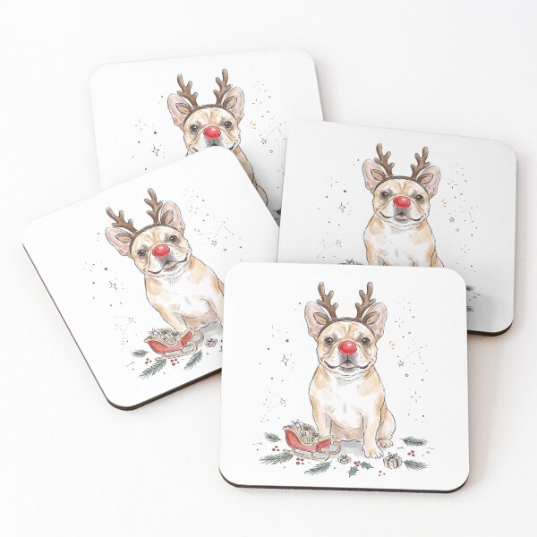 Item preview, French bulldog raindeer Christmas! (Golden) designed and sold by khuship.