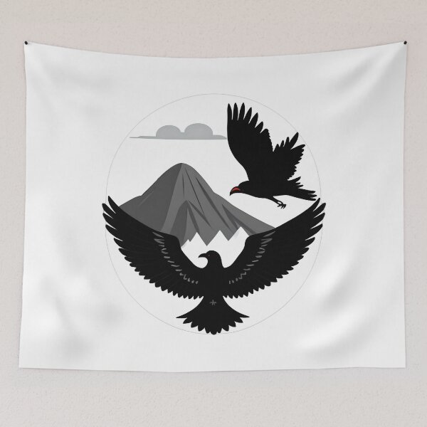 Item preview, Black Birds Over Gray Mountain designed and sold by For-Cat Studio.