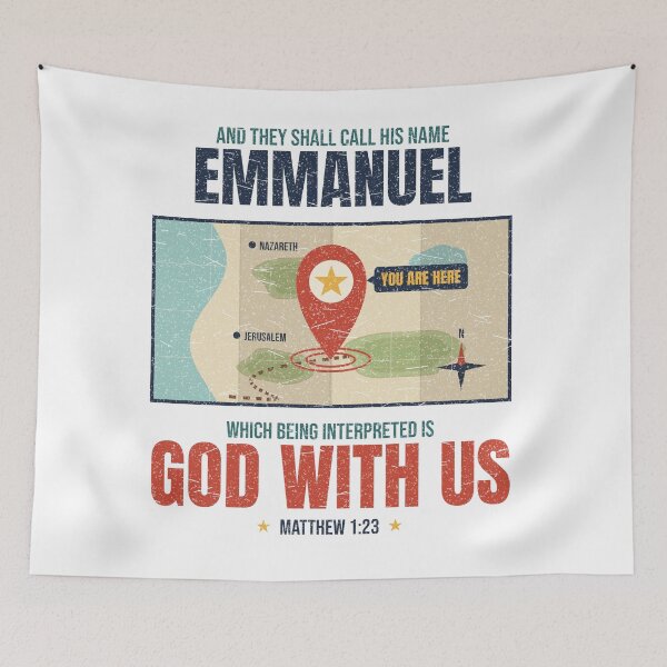 Item preview, God With Us Emmanuel Matthew 1:23 You Are Here Map Pin designed and sold by ebocraft.