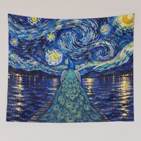 Item preview, Funny Peacock Starry Night Painting Bridge Star Boys Girls Kids designed and sold by FurryHavenPH.