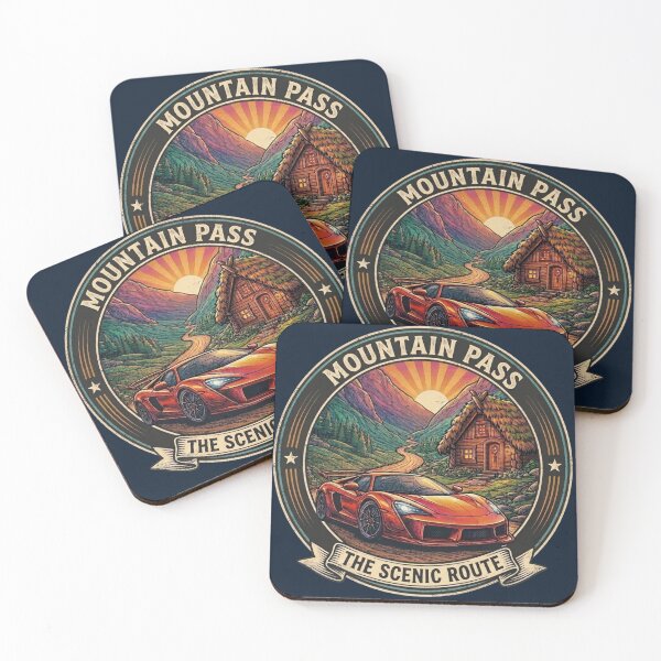 Item preview, Mountain Pass Scenic Route - Vintage Supercar and Cabin Adventure designed and sold by Chroma Dreams .