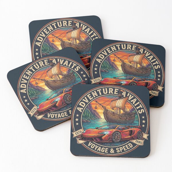 Item preview, Voyage and Speed - Vintage Sailboat and Modern Supercar Adventure designed and sold by Chroma Dreams .