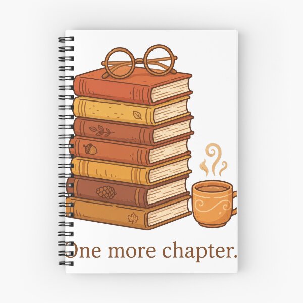 Item preview, One More Chapter – Book Club Stack Glasses Cozy Reading designed and sold by CozyCornerDesigns.