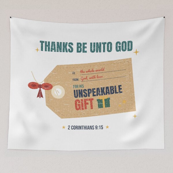 Item preview, Thanks Be Unto God for His Unspeakable Gift 2 Corinthians 9:15 Tag designed and sold by ebocraft.