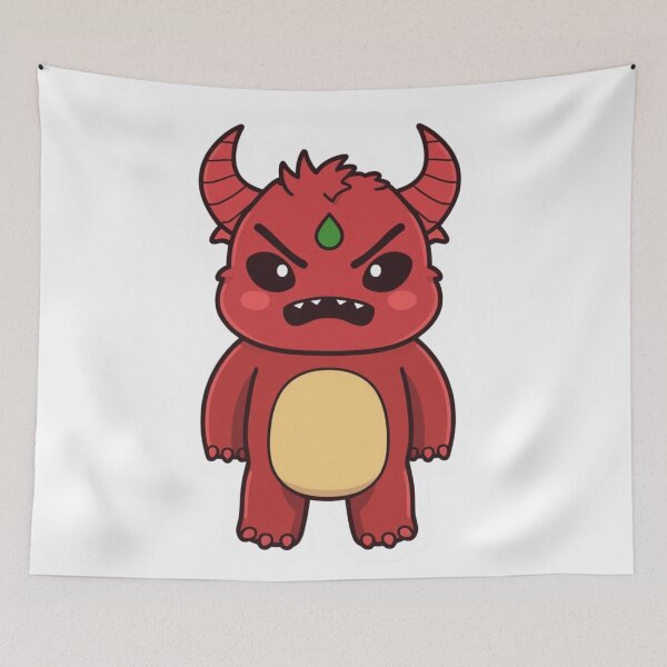 Item preview, Cute Red Demon Hellmo Chibi Monster designed and sold by ExploreAura Studio.