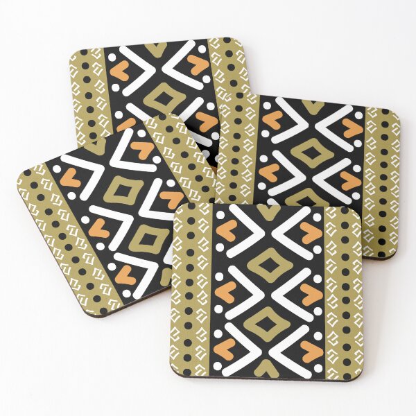 Item preview, Bogolan Mud Cloth Pattern gold designed and sold by Wolagno.