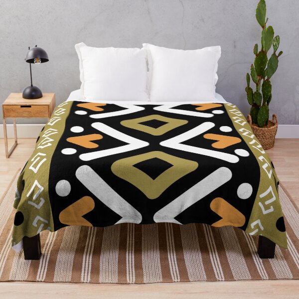 Item preview, Bogolan Mud Cloth Pattern gold designed and sold by Wolagno.