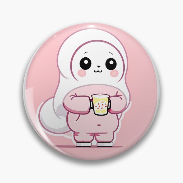 Item preview, Cute Pink Hooded Character Holding Bubble Tea designed and sold by For-Cat Studio.