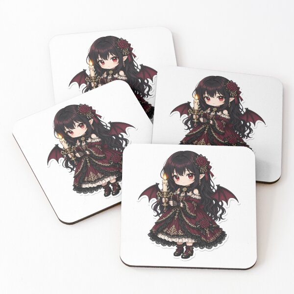 Item preview, Chibi Gothic Vampire Girl Holding a Candle designed and sold by Moonlit Tower Art.
