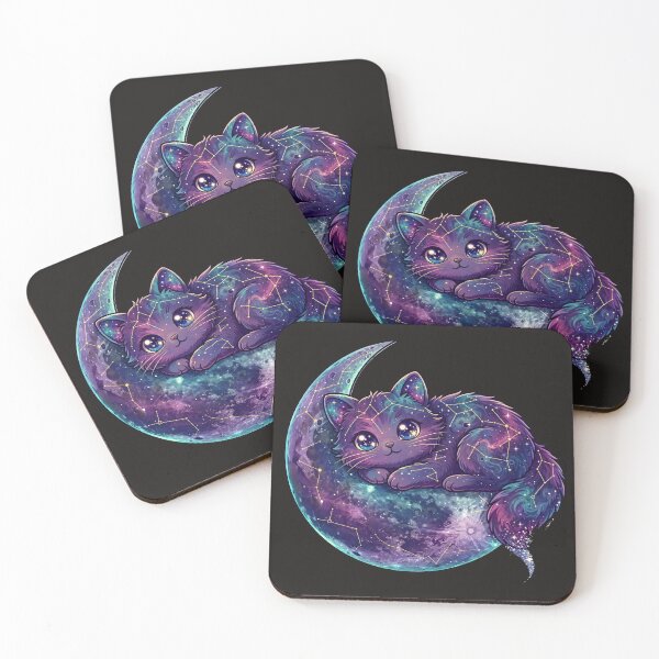 Item preview,   Galaxy Cat Sleeping on Crescent Moon designed and sold by PrettyCrypt.