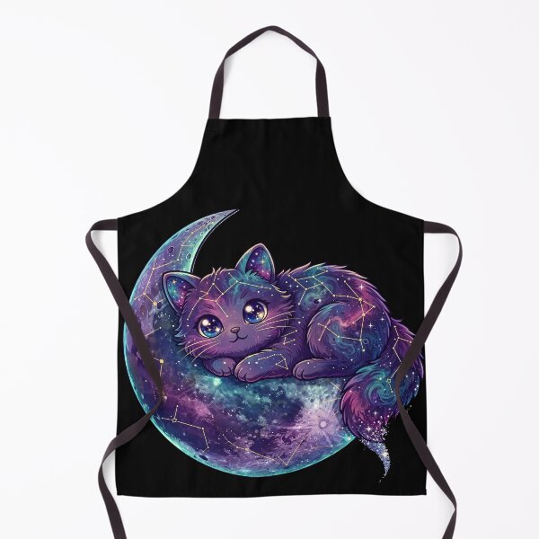 Item preview, Galaxy Cat Sleeping on Crescent Moon designed and sold by PrettyCrypt.