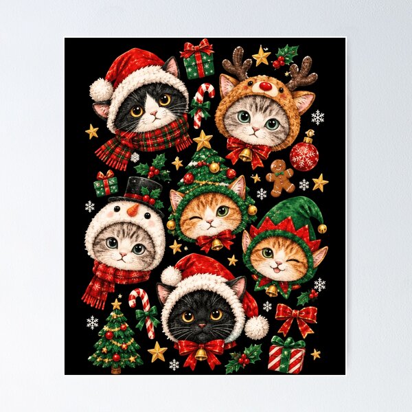 Item preview, Cute Christmas Kittens Costumes Holiday designed and sold by Bonahelia.