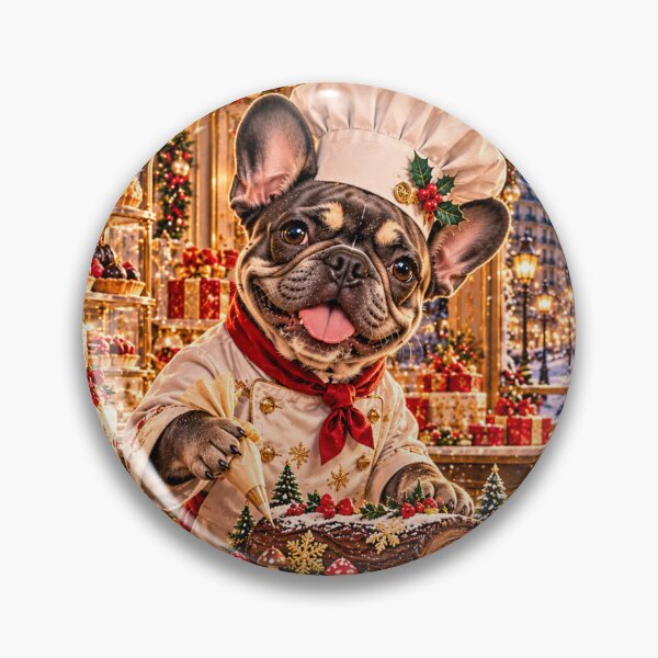 Item preview, Parisian Christmas Frenchie – Belle Époque Bakery Bulldog designed and sold by cipoprimo.